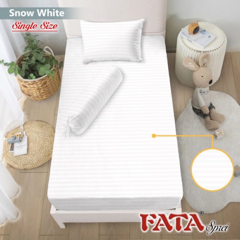 Sprei Fata 120x200 warna Putih - Sprei Putih Single 120x200 - Sprei Putih 100x200 - Sprei Putih 90x2