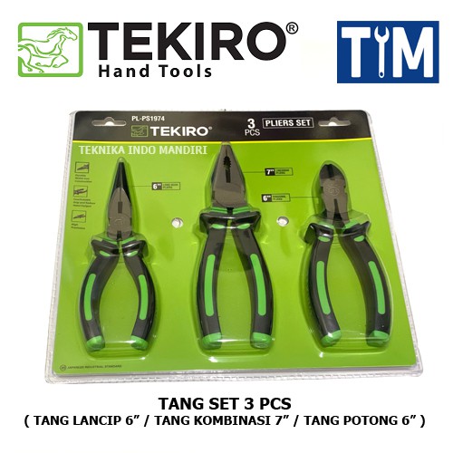 TEKIRO Tang Set 3 PCS ( Kombinasi 7&quot; / Potong 6&quot; / Lancip 6&quot; )