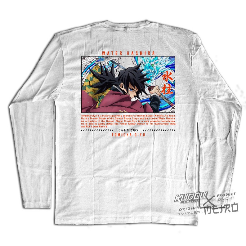 Longsleeve Giyu The Water Hashira Demon Slayer Kimetsu No Yaiba Anime Manga Premium