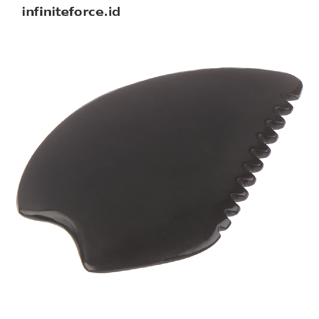 (infiniteforce.id) 1pc Alat Pijat Gua Sha Bahan Batu Bian Alami Warna Hitam