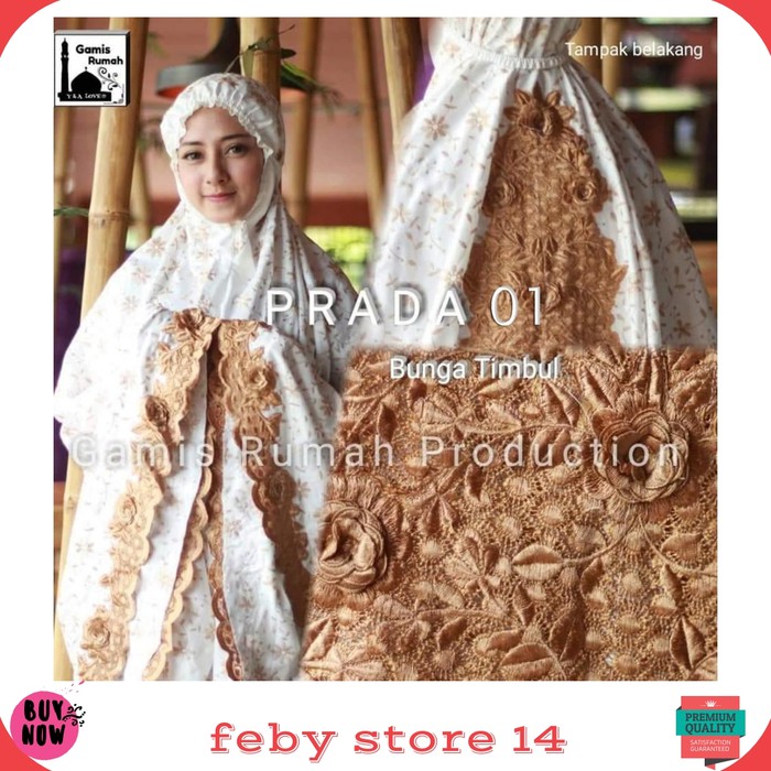 MUKENA WANITA DEWASA PRADA BAHAN KAIN SUTRA MODERN TERLARIS [SALE]off40%