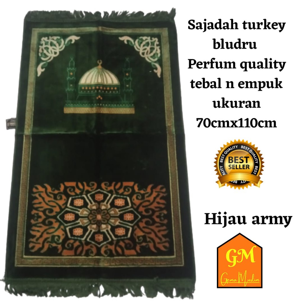 sajadah turky perfum premium hijau army