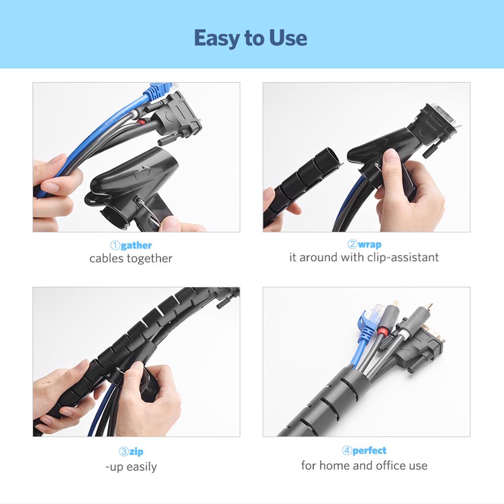 Pineapple Cable Organizer 2m 3m 5m Tube Penggulung Kabel Kawat Bungkus Pelindung Kabel