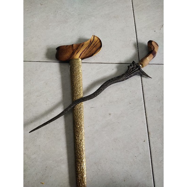 Keris antik unik langkah dhapur singo barong luk 5 Dwi pamor