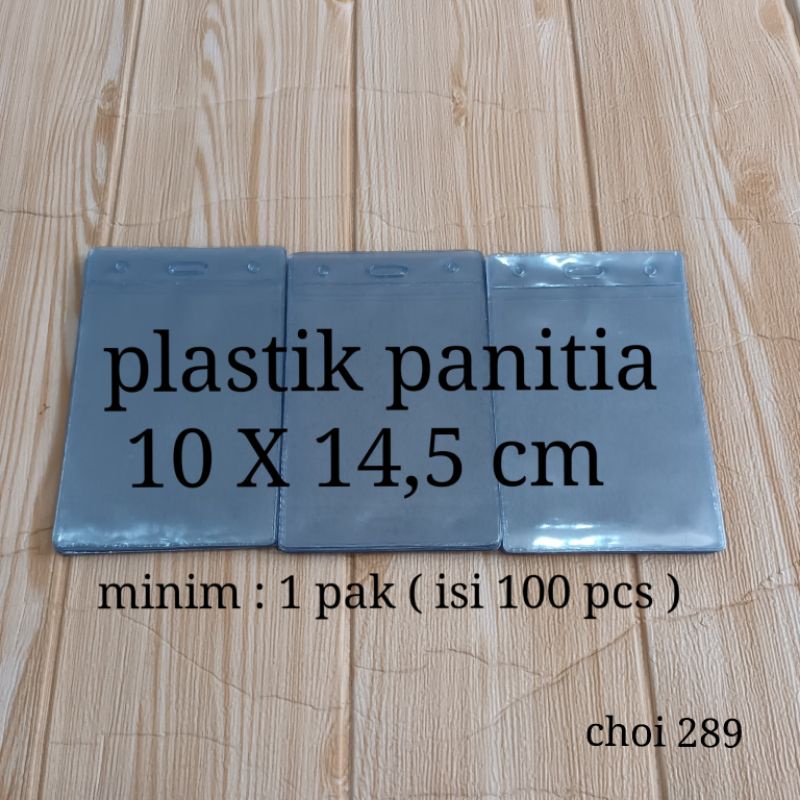 

plastik panitia ukuran 10 X 14,5cm , plastik nametag