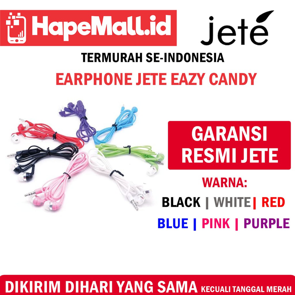 JETE EARPHONE EAZY CANDY GARANSI RESMI JETE TERMURAH