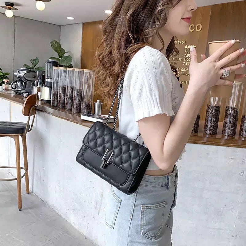 Tas Selempang Wanita PU Leather Slingbag Monica 737M45 TasWanita Pesta TasTangan Kulit Sintetis BISA COD