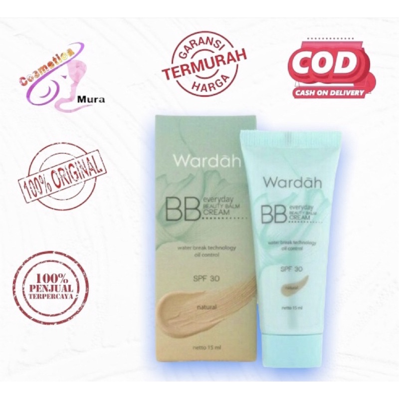 15 &amp; 30 ml - wardah everyday bb cream natural 15 ml / WARDAH BB EVERYDAY beauty BALM CREAM