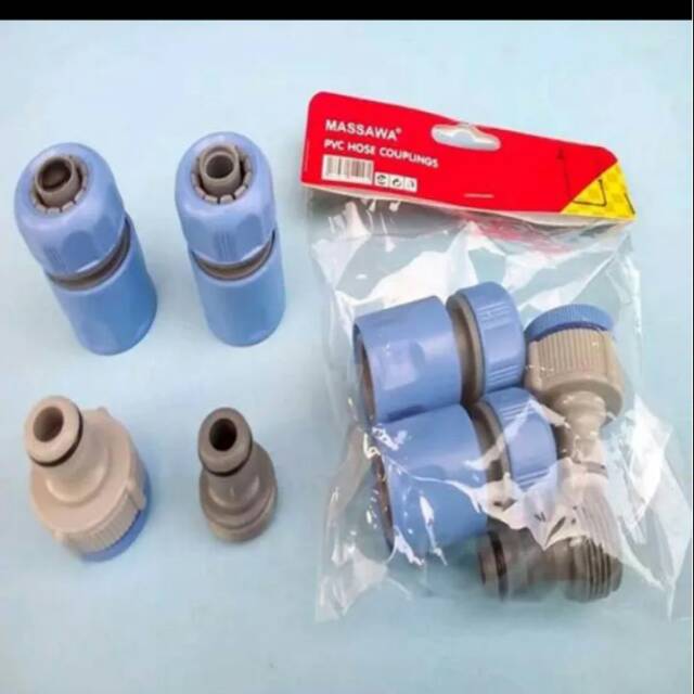 Sambungan Dari Kran Ke Selang PVC Lengkap / Semprotan air set/Semprotan Air Basic Hose Set 5pcs + Sambungan Selang, Kran Sellery