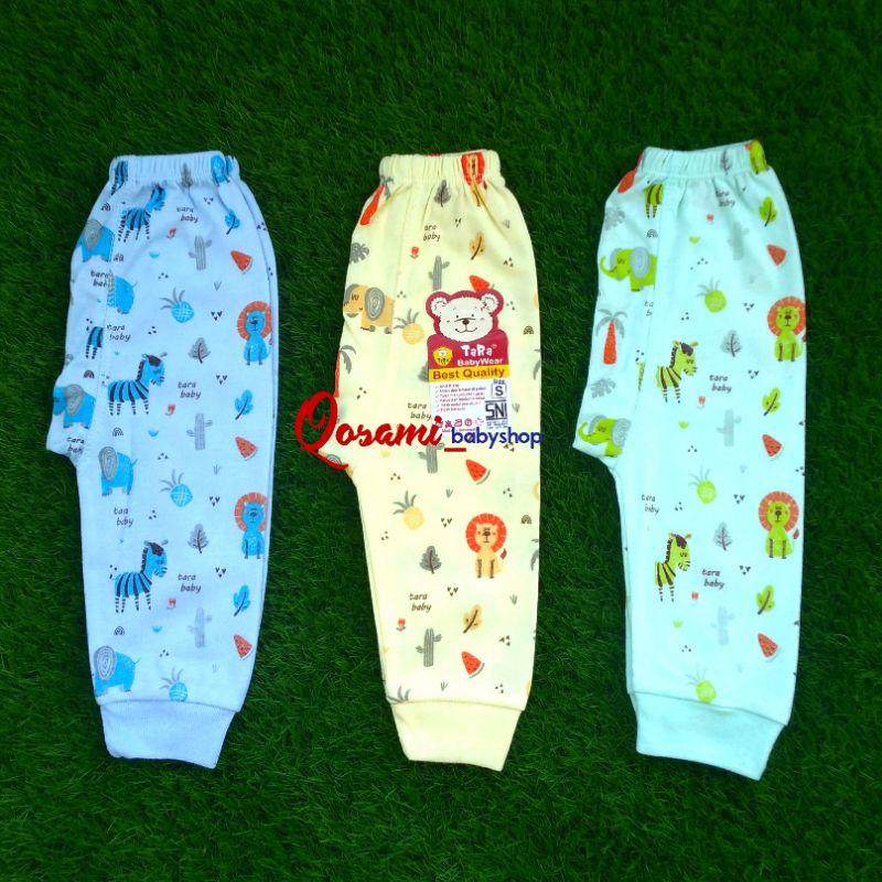 TARA 3 pcs Celana Panjang Warna Bayi Motif Print SNI