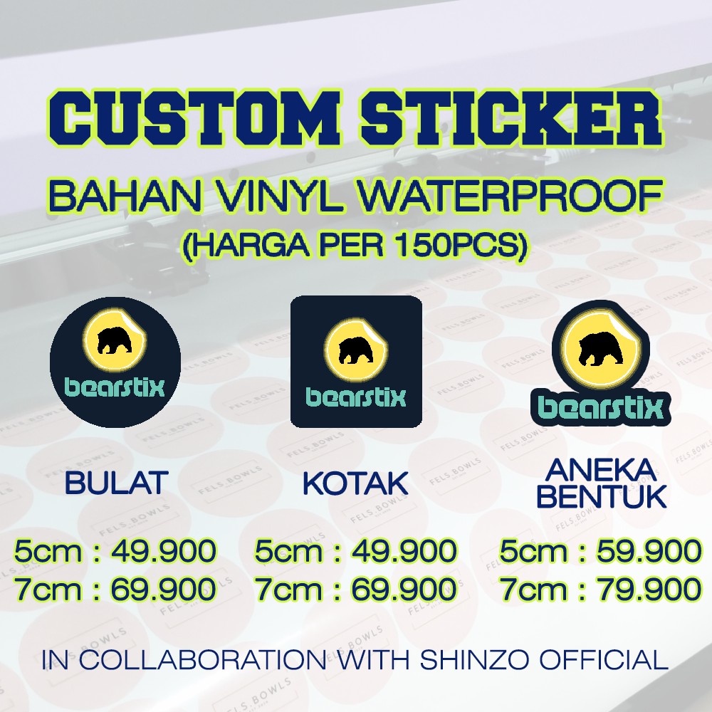 

CETAK STICKER VINYL - BUKAN STIKER KROMO - CUSTOM LOGO - SHINZO