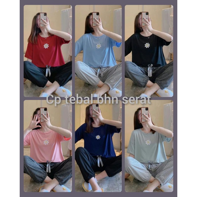 Baju Tidur Wanita Piyama Import Korea CP JOGER MNC KAOS RIB