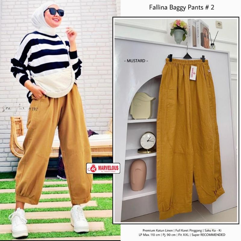 FALLINA BAGGY PANTS #2 BY MARVELOUS // CELANA BAGGY WANITA // Celana baggy wanita