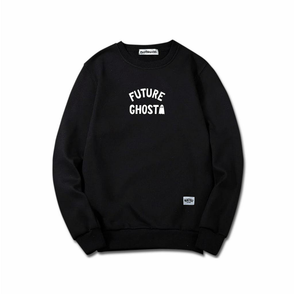 Sweater Crewneck Simple Pria Wanita Natsu co, - Future Ghost NATSU x PANDAWA HOODIE