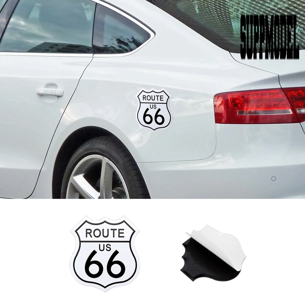 Stiker Vinyl Desain Route 66 3D Tahan Lama Untuk Mobil