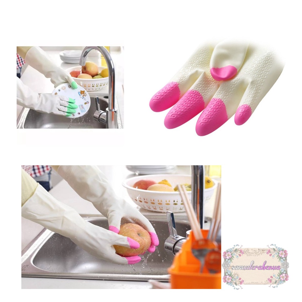 RT15 Sarung Tangan cuci piring karet Latex PTKS Silikon rubber hand glove anti air steril serbaguna SB3033