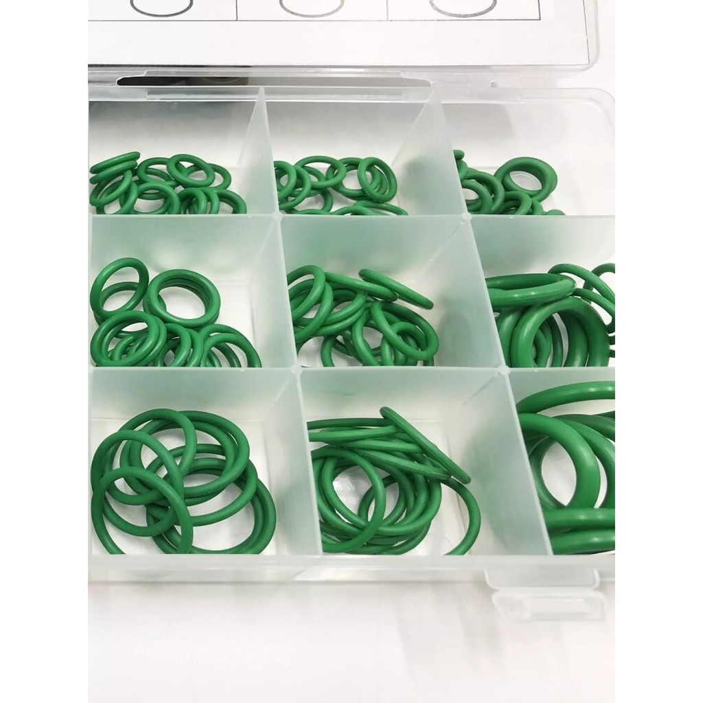 Isi 270PCS GREEN O-Ring Seal / Karet Rubber Oring Seal Tightening Assortment + box 18 ukuran 270 pcs