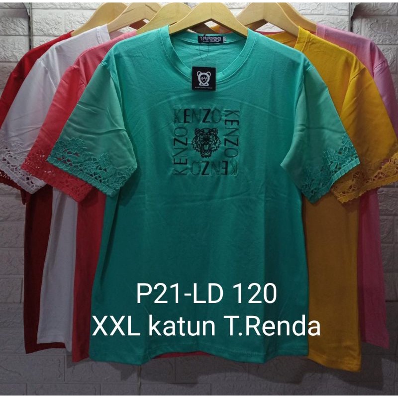 KAOS CATTON COMBED JUMBO tangan border XXL