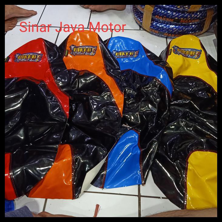 Kulit Jok Glossy Biker Xride X ride Merah Biru Oren Kuning Beat Vario