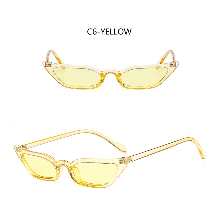 Fashion cat eye ocean piece European and American small frame men and women sunglasses metal hinge