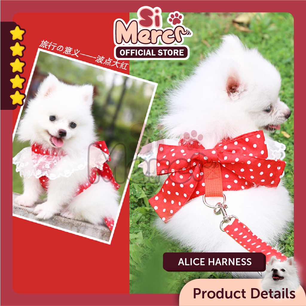 Alice Harness / Tali Anjing / Baju Anjing / Harness Baju Anjing Kucing/ Harness Premium Anjing / Harness Lucu Anjing Kucing