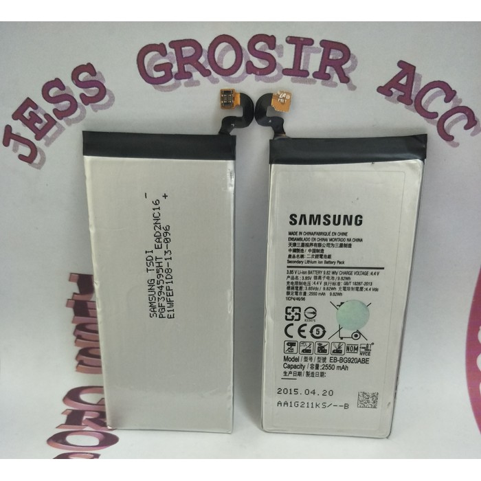 Baterai Battery Original SAMSUNG GALAXY S6 / G920 ( EB-BG920ABE ) - Putih