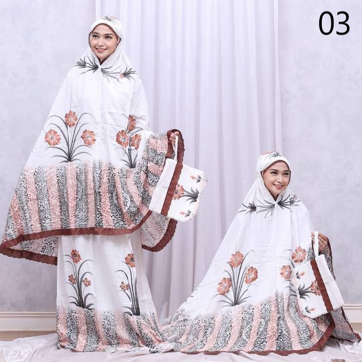 Mukena Terusan Lajuran Batik Asli Pekalongan Rayon Adem 37 / Coza Batik