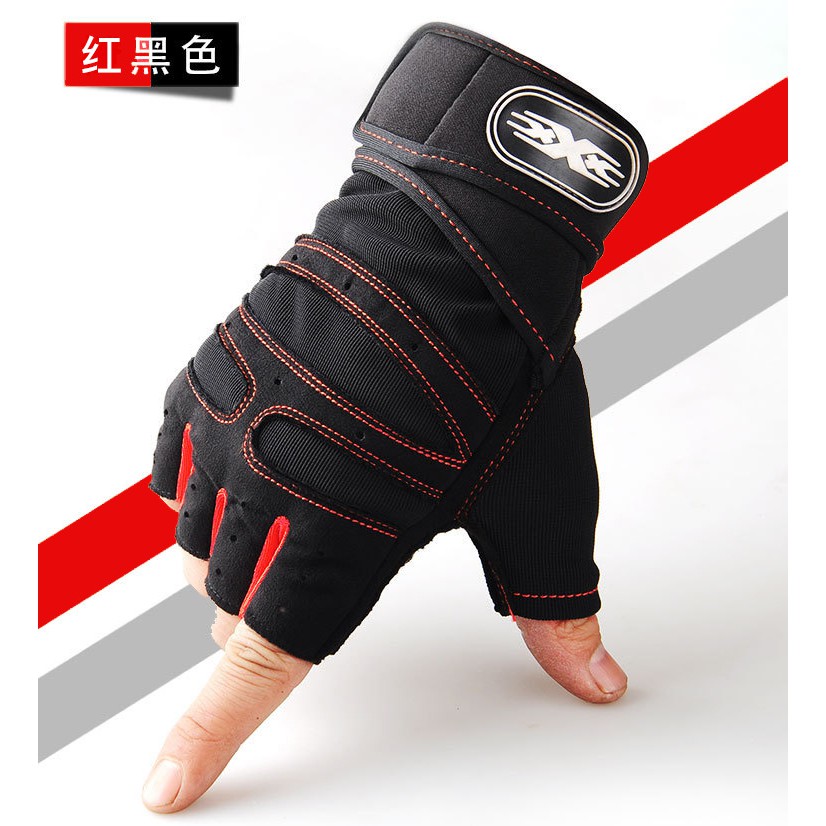 Fitness gloves sports thickened protective gym gloves breathable equipment training half finger