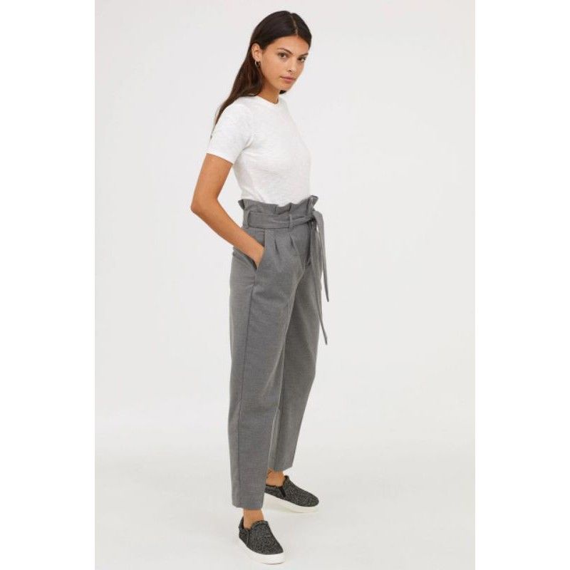 HM01 PAPERBAG HIGH WAIST STRIPE PANTS/CELANA HIGHWAIST