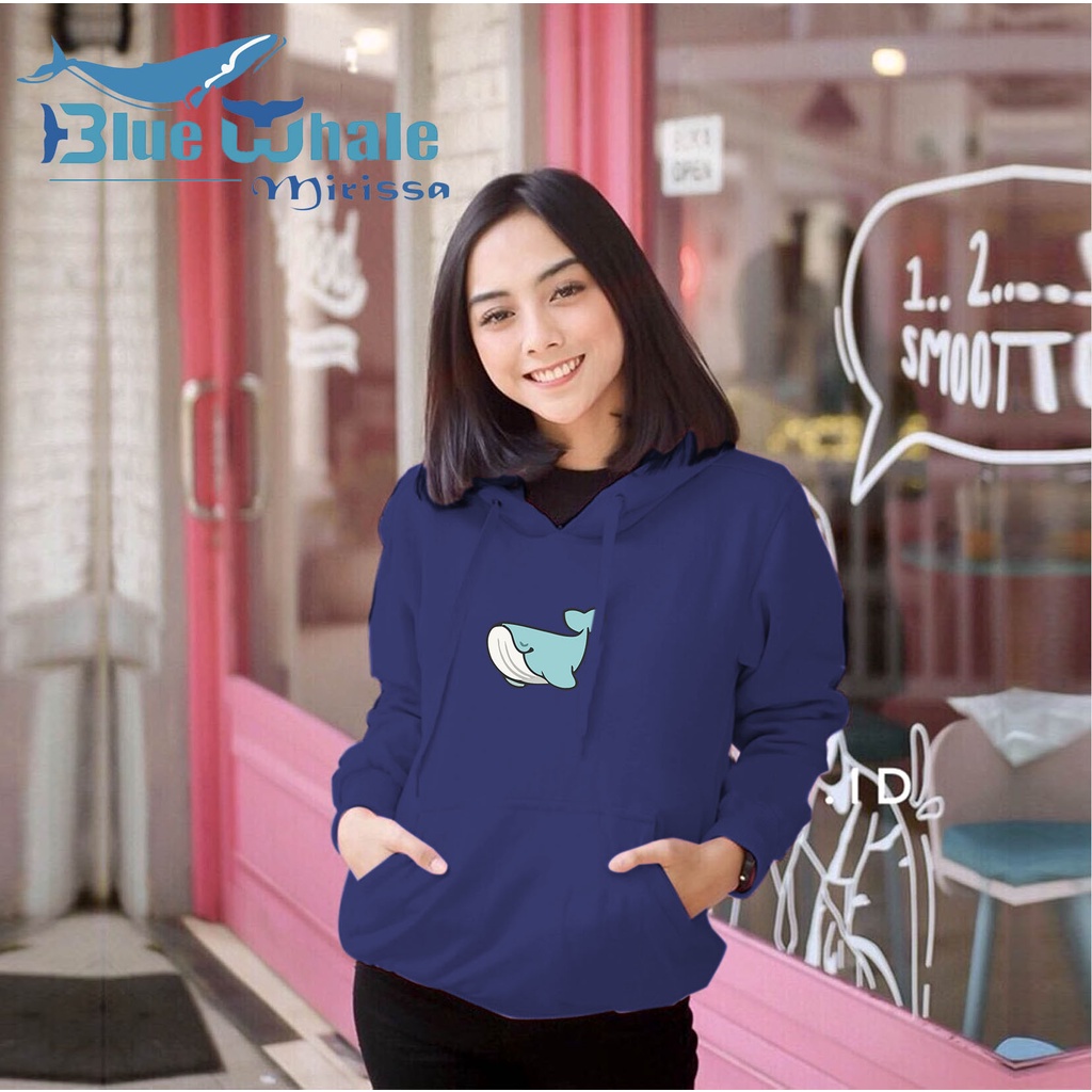 Lilipop.id Sweater Wanita Whale Paus Hoodie Jumper Outwear