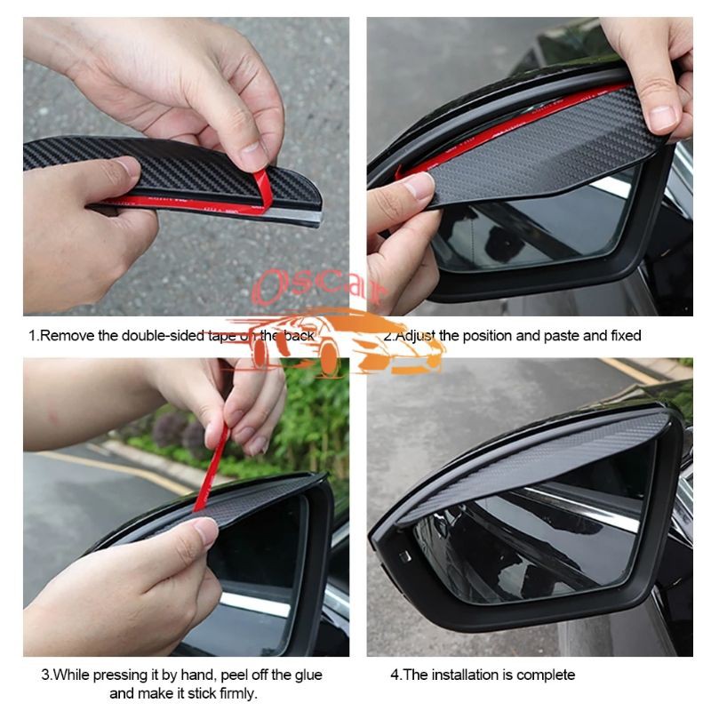 Talang Air Spion Mobil Motif Sporty / Topi Penahan Dan Pelindung Spion Mobil