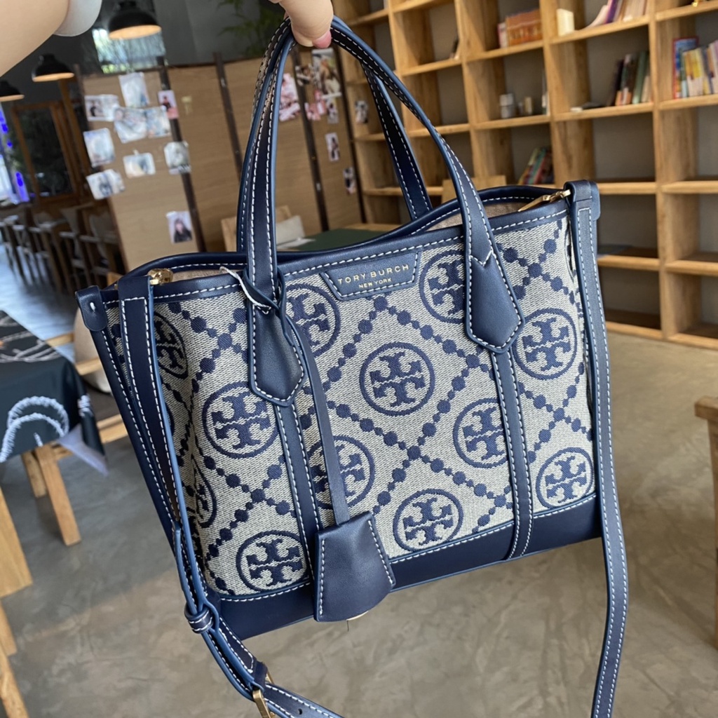 ready tas tory burch bag original 83313 83312 tb PERRY MONOGRAM Jacquard Tote Bag Wanita tas wanita import