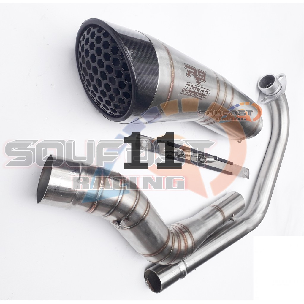 Knalpot R9 Vixion cbr150r cb150r r15 gsx satria fu mx king mx135 byson scorpio supra gtr sonic verza megapro xsr155 tiger aerox nmax vario lexi xmax scoopy beat mio xeon pcx adv-satria fu injeksi