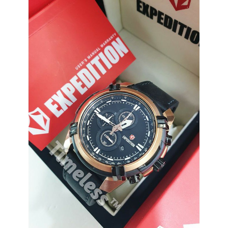jam tangan pria expedition E 6786 M Black Rosegold