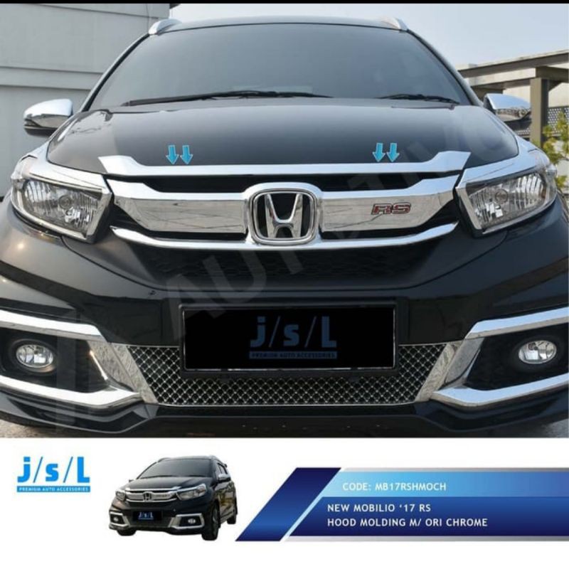 hood molding / list kap mesin new Mobilio 2017 chrome jsl