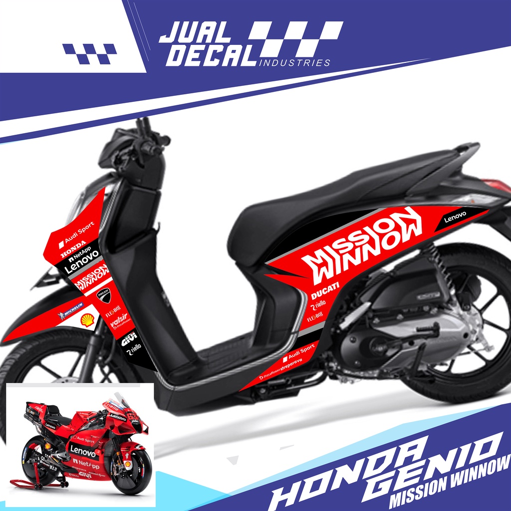 Stiker Motor Honda Genio DUCATI Striping Variasi Genio Custom Sticker Decal Honda Genio 2020 2021 20