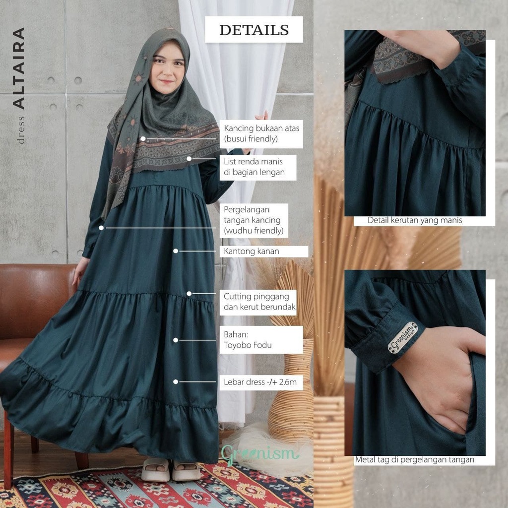 Greenism Gamis Altaira Quality Premium Syari'i Dress