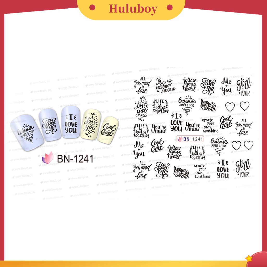 Huluboy Huluboy♡ Stiker Kuku Motif Tulisan Tahan Lama Untuk Festival