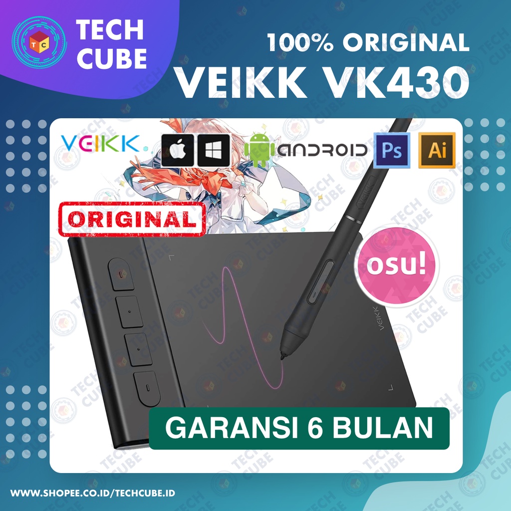 VEIKK VK430 Digital Graphic Drawing Pen Tablet OSU Altr S640 VK640 A30 A50