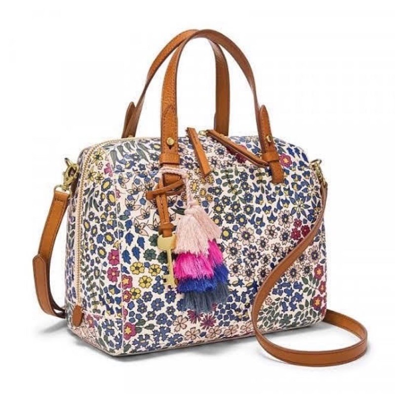 fossil rachel satchel floral