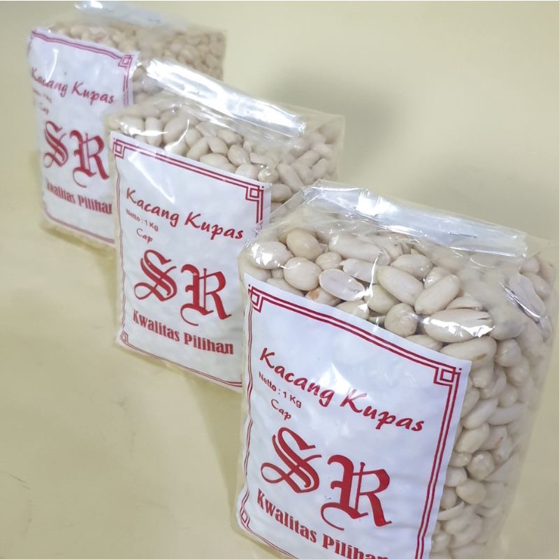 

Kacang Kupas SR 1 KG Kualitas Premium Kacang Lebaran 3 ukuran