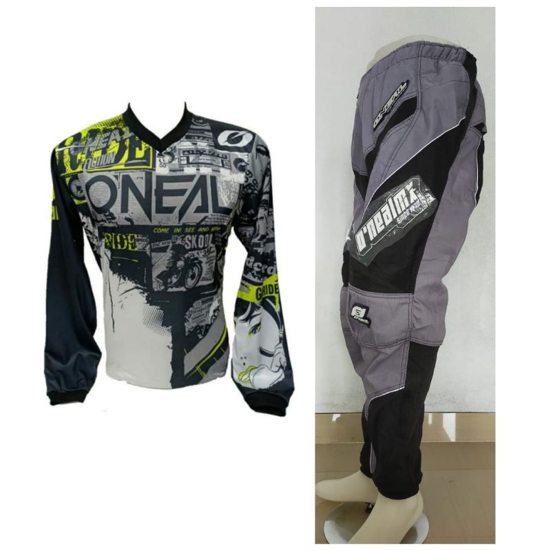 Baju Set Trail Adventure Grey abu abu