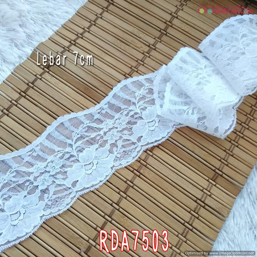 RDA7503 Renda Air Renda TIle Lebar 7cm Putih Model 1 Renda Mukena / Baju Renda Meteran (Per Meter)