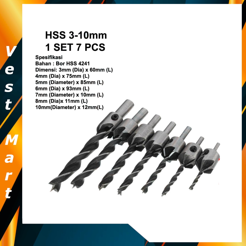 Jual Perlengkapan Bor Terbaru Baut Rotary Isi 7 Pcs Terbaru Lengkap Hss ...