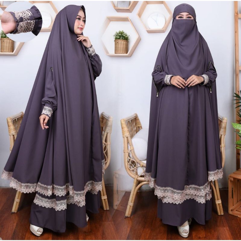 Gamis syari alya set by Resvy_collection