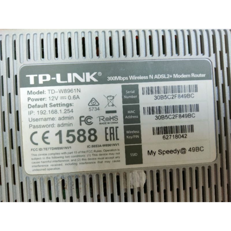 TP-LINK TD-W8961N ADSL normal bekas