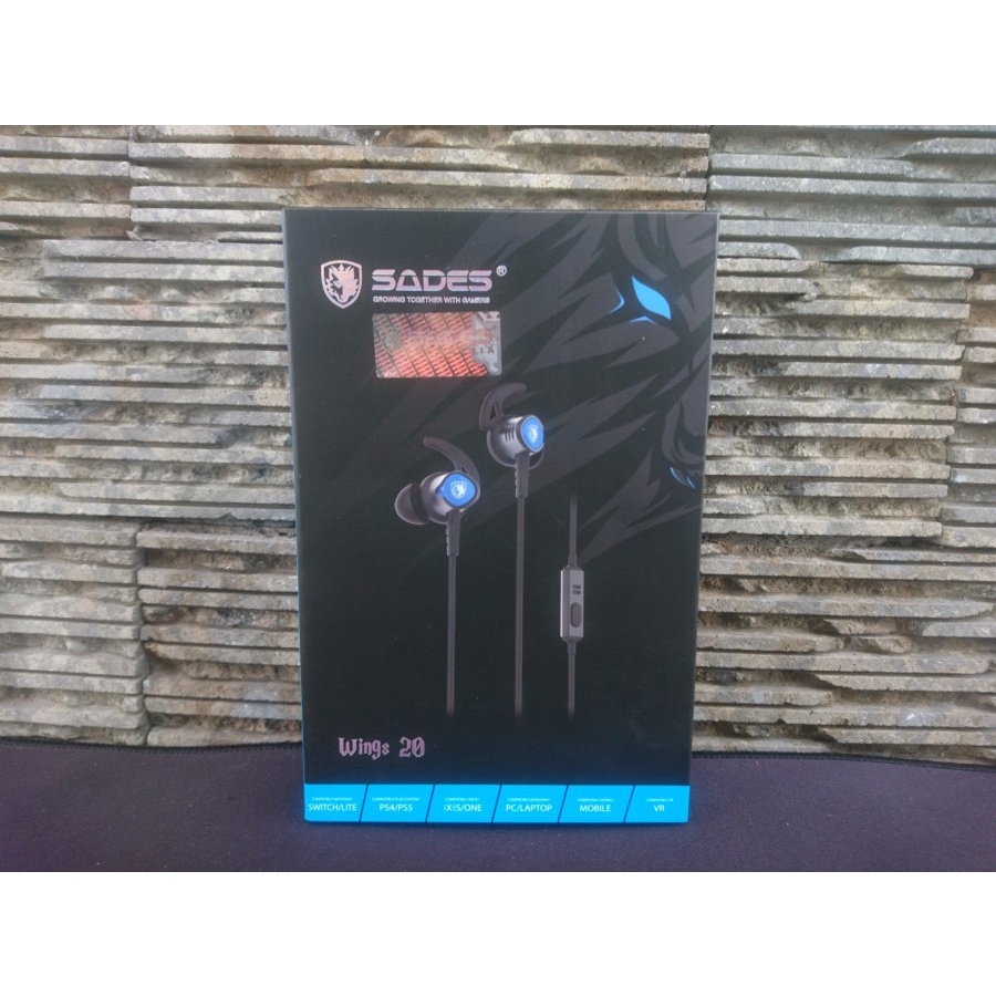 Sades Wings 20 / Wing 20 - Gaming Earphone - BLACK