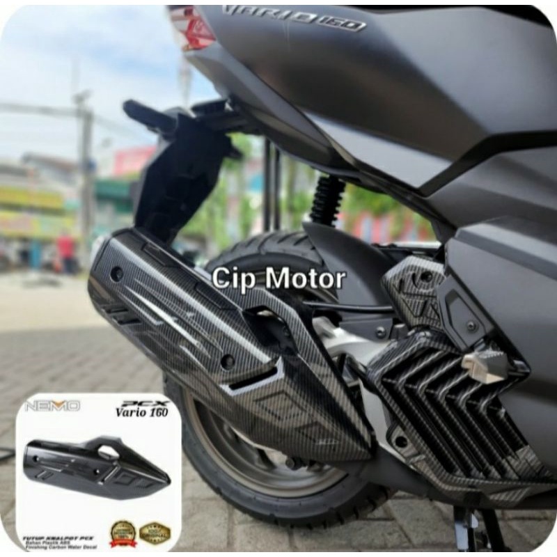 Tutup knalpot Vario 160 Pcx 160 carbon Nemo