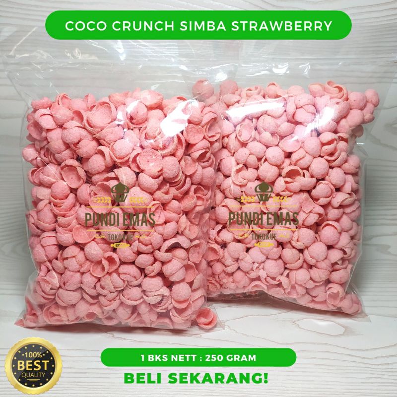 Coco Crunch Strawberry 250Gr / Sereal Choco Chips Kiloan / Choco Chips / Choco Crunch / Coco Simba Bulky Richeese Nabati 1Kg Murah Kualitas Terbaik