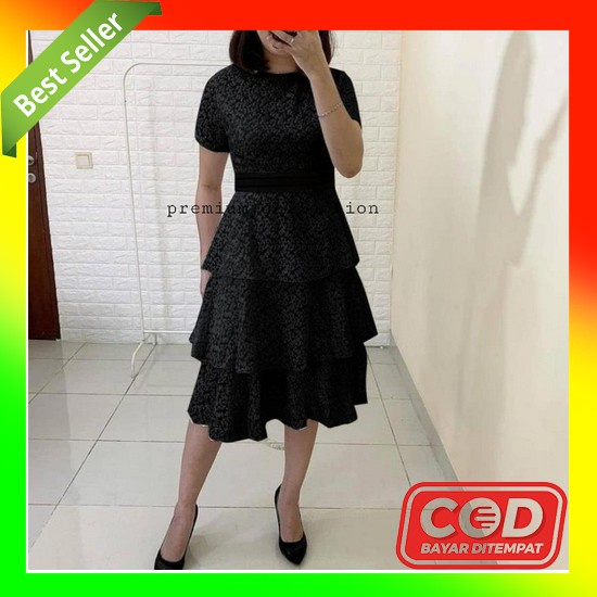 Dress Wanita Casual Dress Korea Party Dres Import Murah Terbaru Kekinian Polos Hijau Baju Dress Jumb